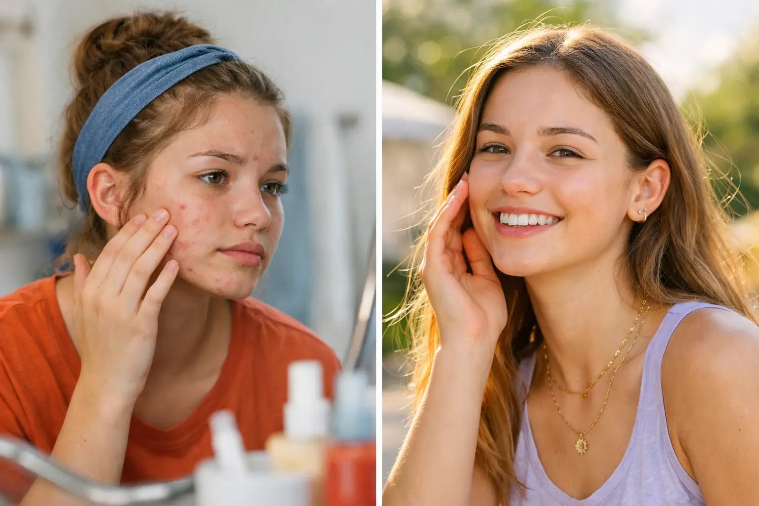 Teen Skincare Routine Before and After - Free Living Co