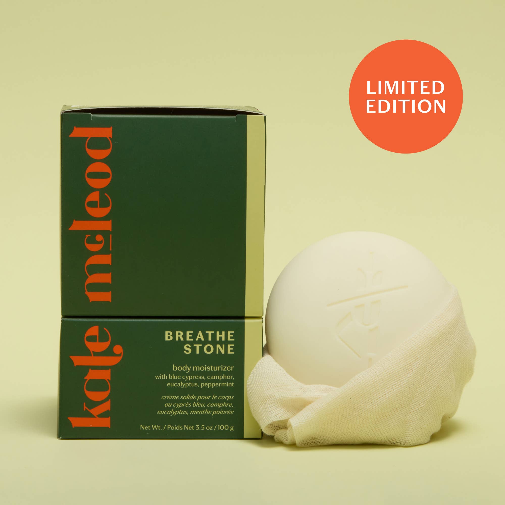 Breathe Stone Soothing Chest Rub product view, natural solid chest rub with eucalyptus