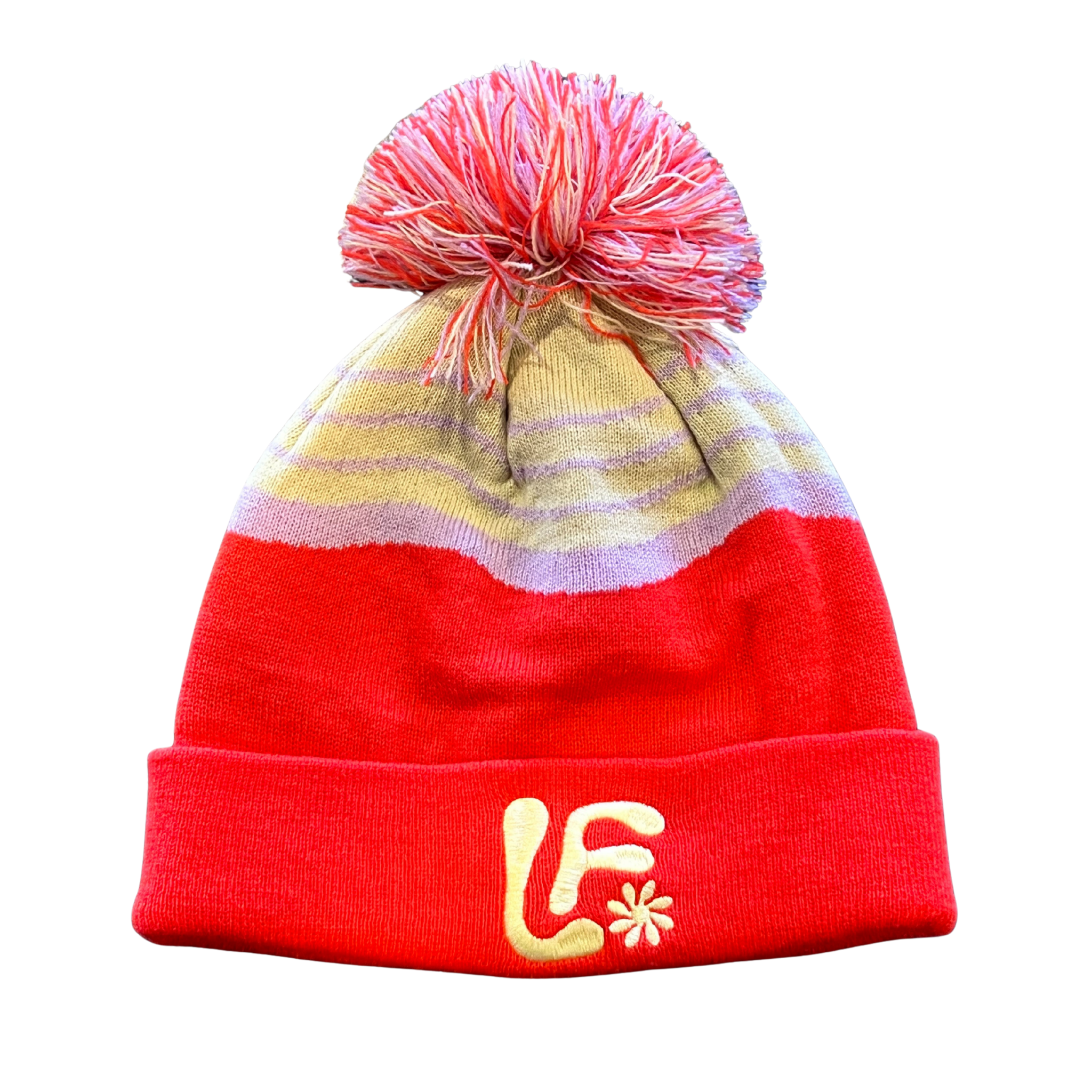LF* Beanie knit hat front logo view natural fiber cold weather accessory