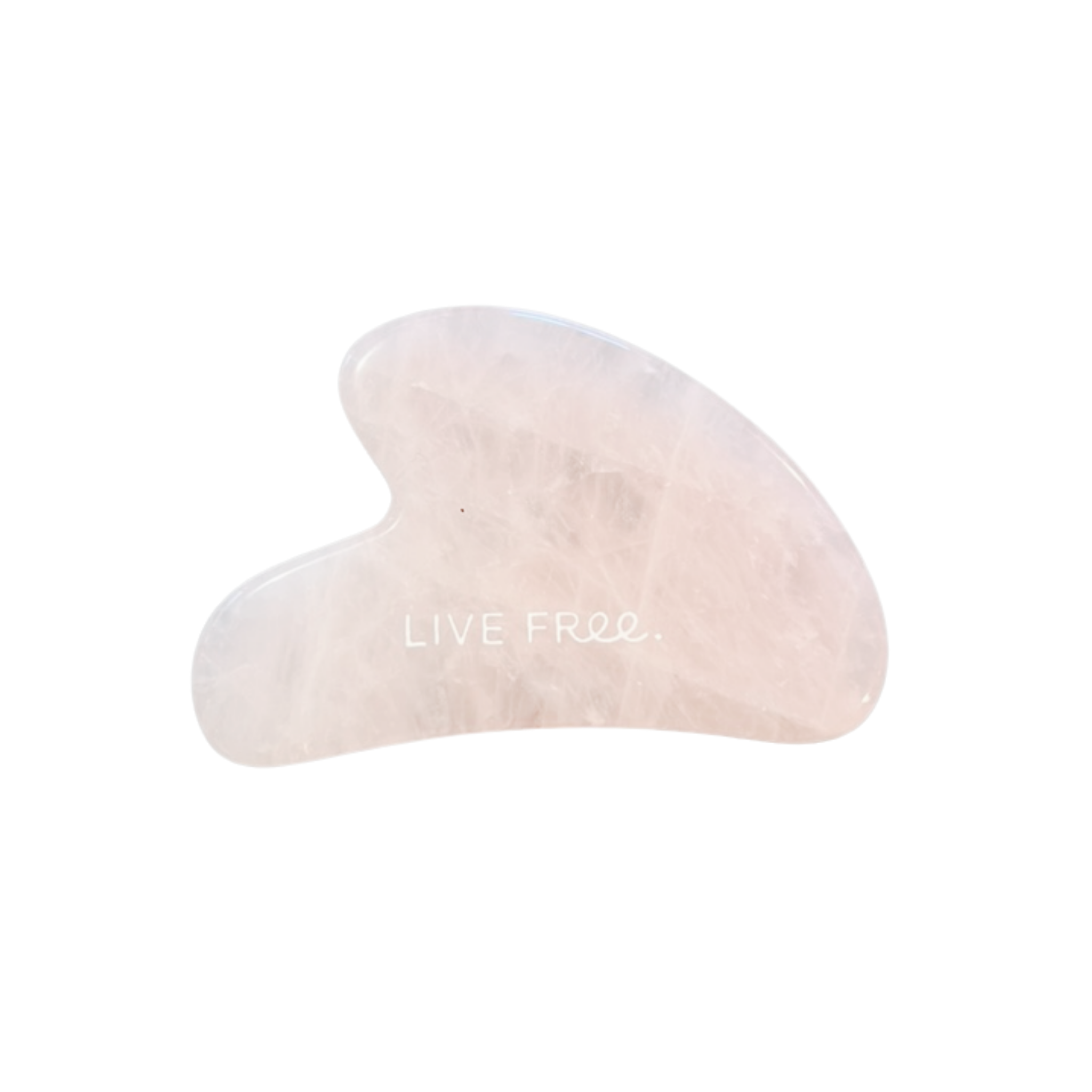 Live Free GuaSha product front view, natural stone gua sha facial tool