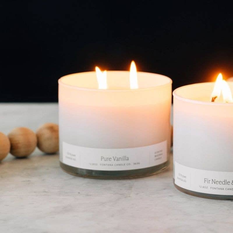 Pure Vanilla Essential Oil Beeswax 3 Wick Candle: Non-Toxic