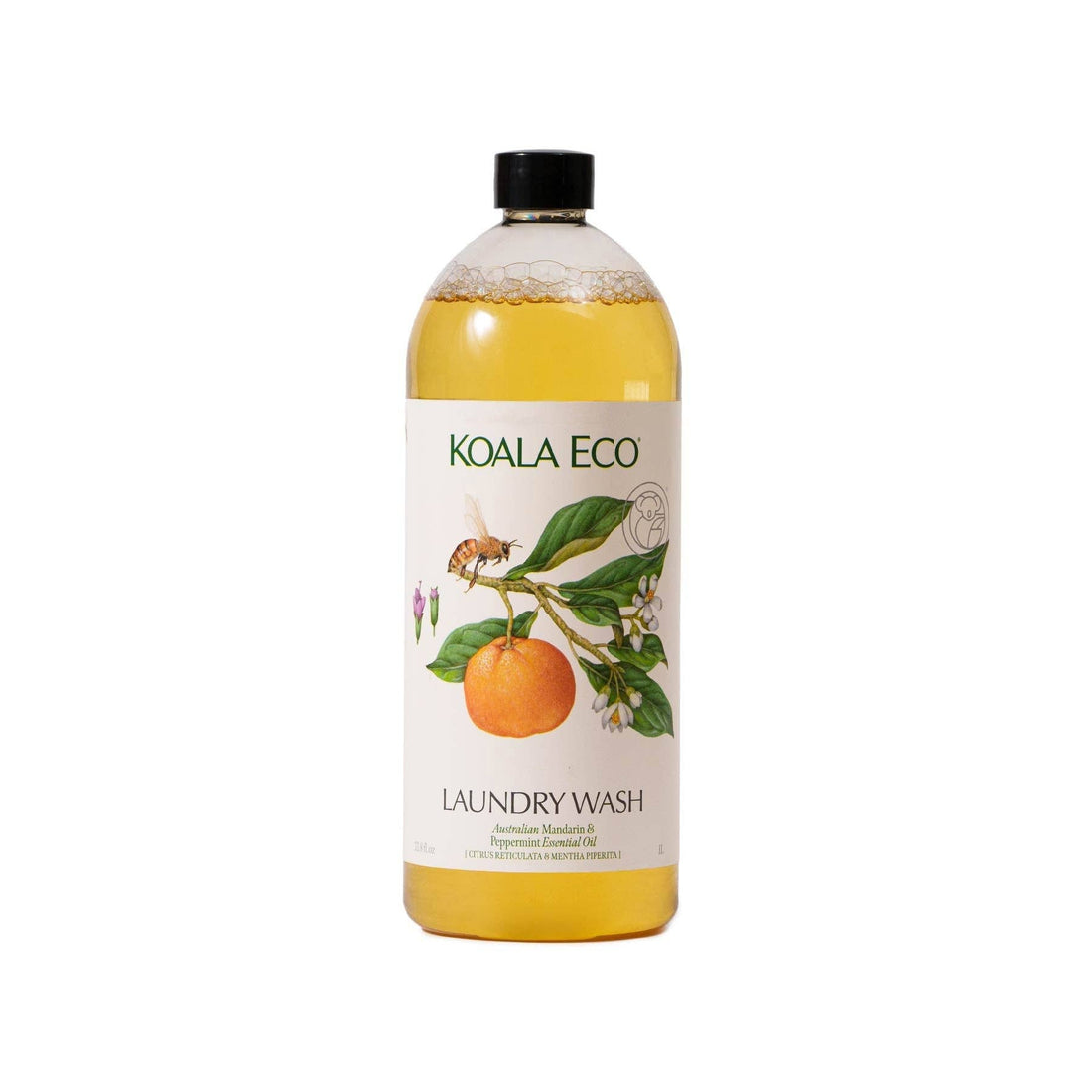 Mandarin Peppermint Laundry Wash bottle front view natural essential oil formula
