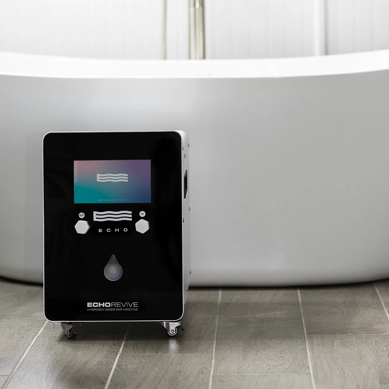 ECHO Revive Hydrogen Bath Water Machine in use lifestyle photo
