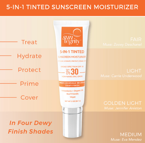 5 in 1 Tinted Sunscreen Moisturizer - Free Living Co