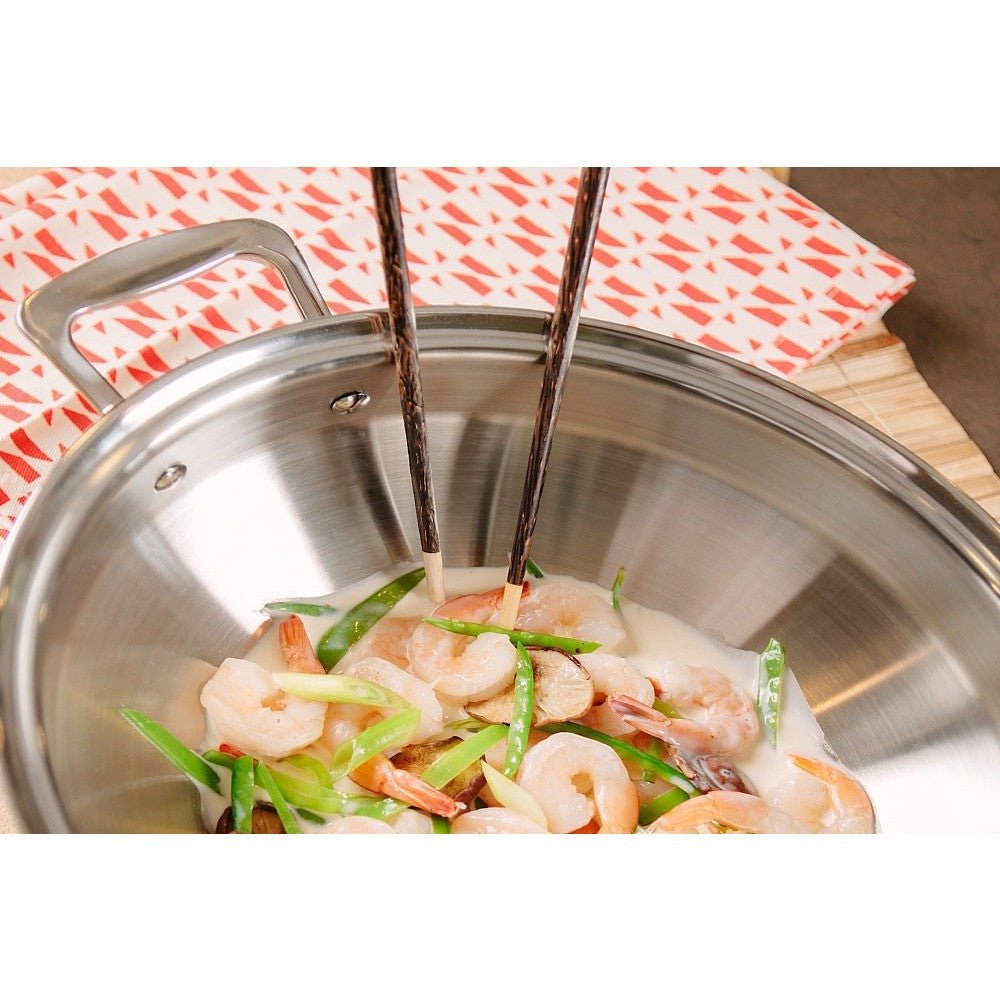 5 Quart Stainless - Steel Wok - Free Living Co