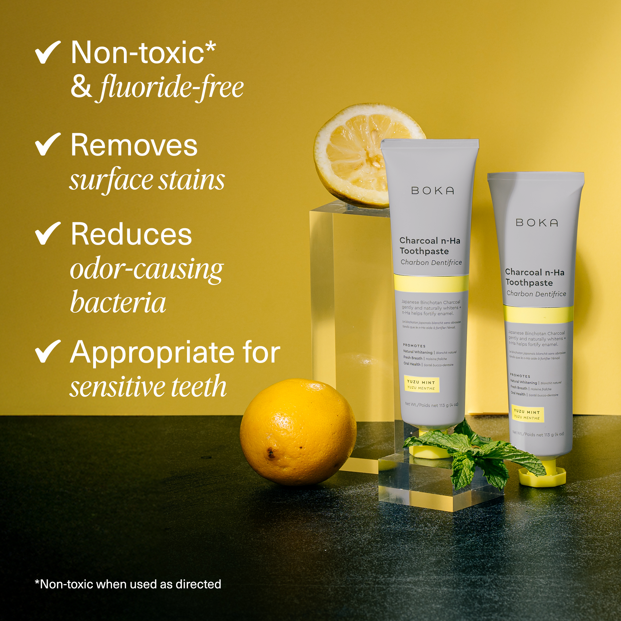 Charcoal Yuzu Mint Whitening n-Ha Toothpaste