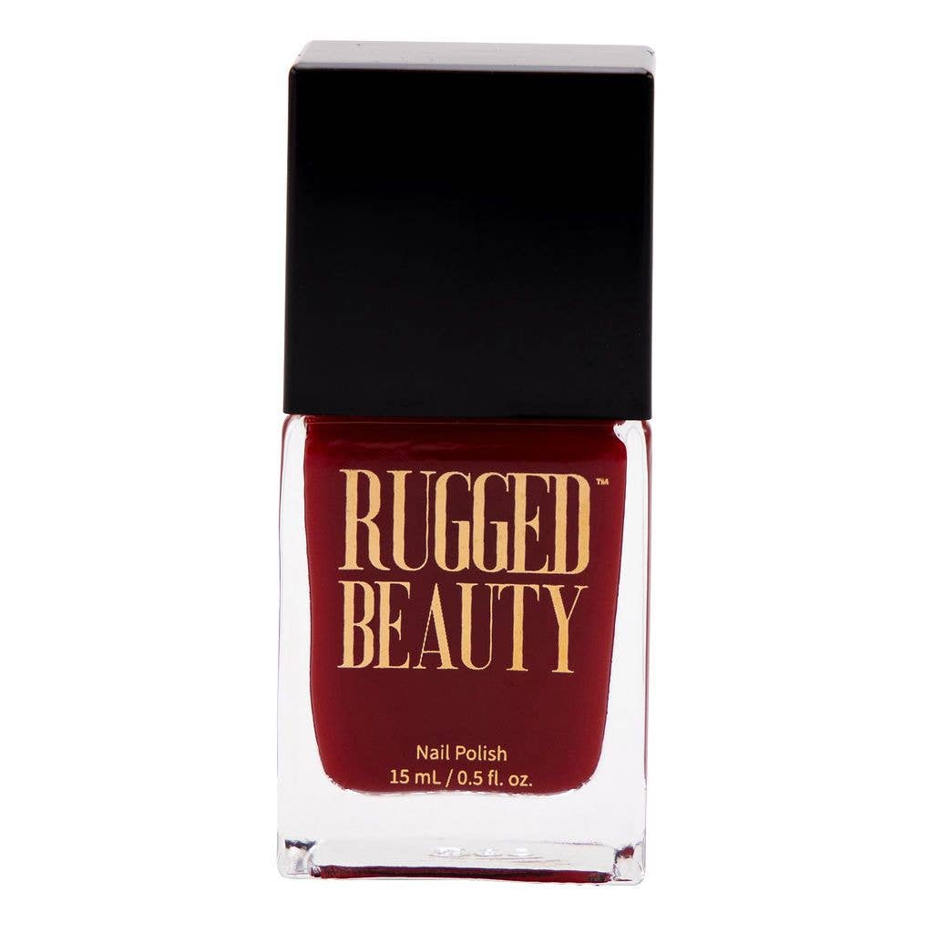 Red Nail Polish product bottle front view, classic bold red nail color