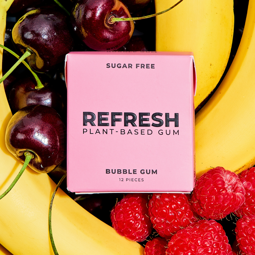 Bubble Gum natural sugar-free gum front packaging view