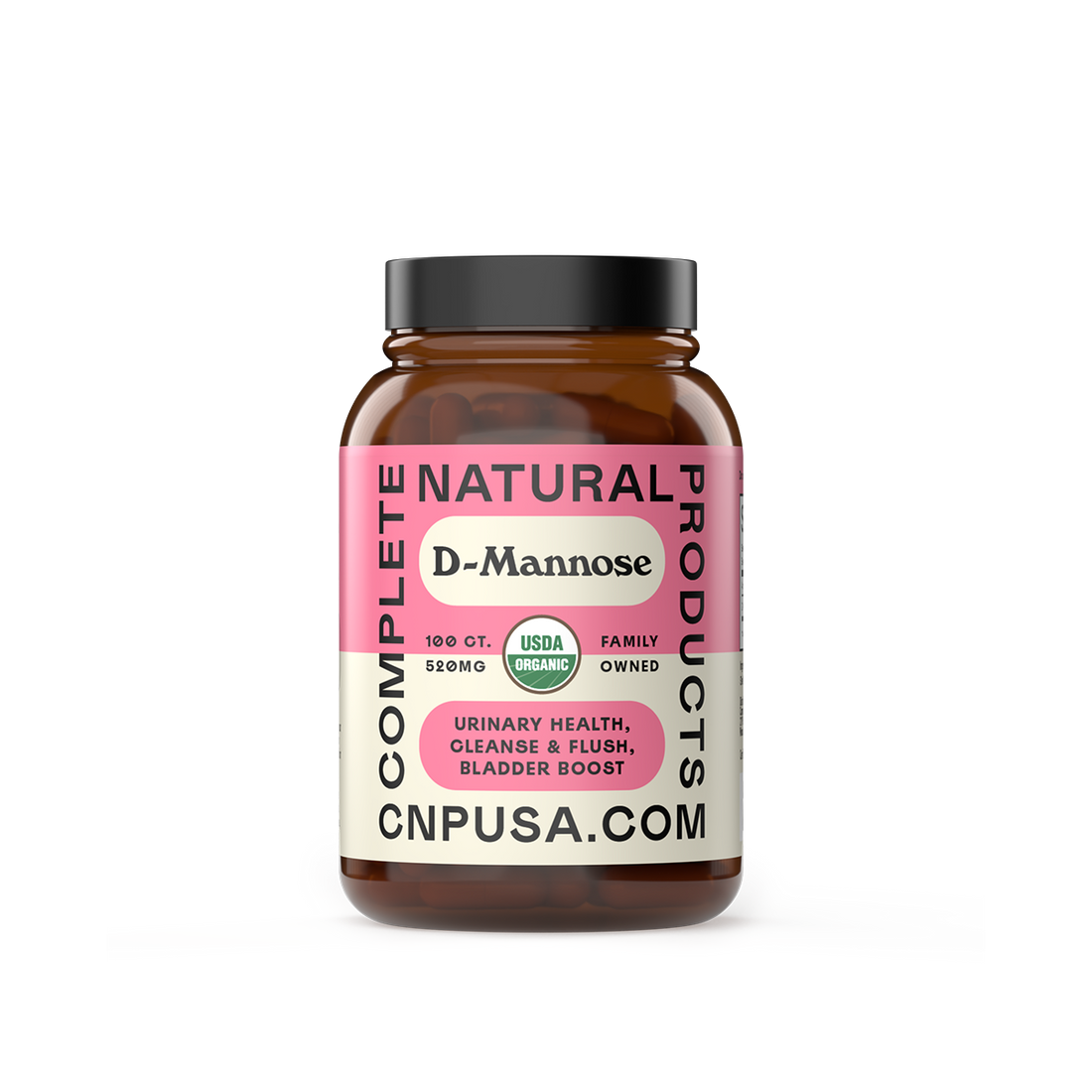 Organic D-Mannose Capsules 2025 front bottle label urinary health supplement