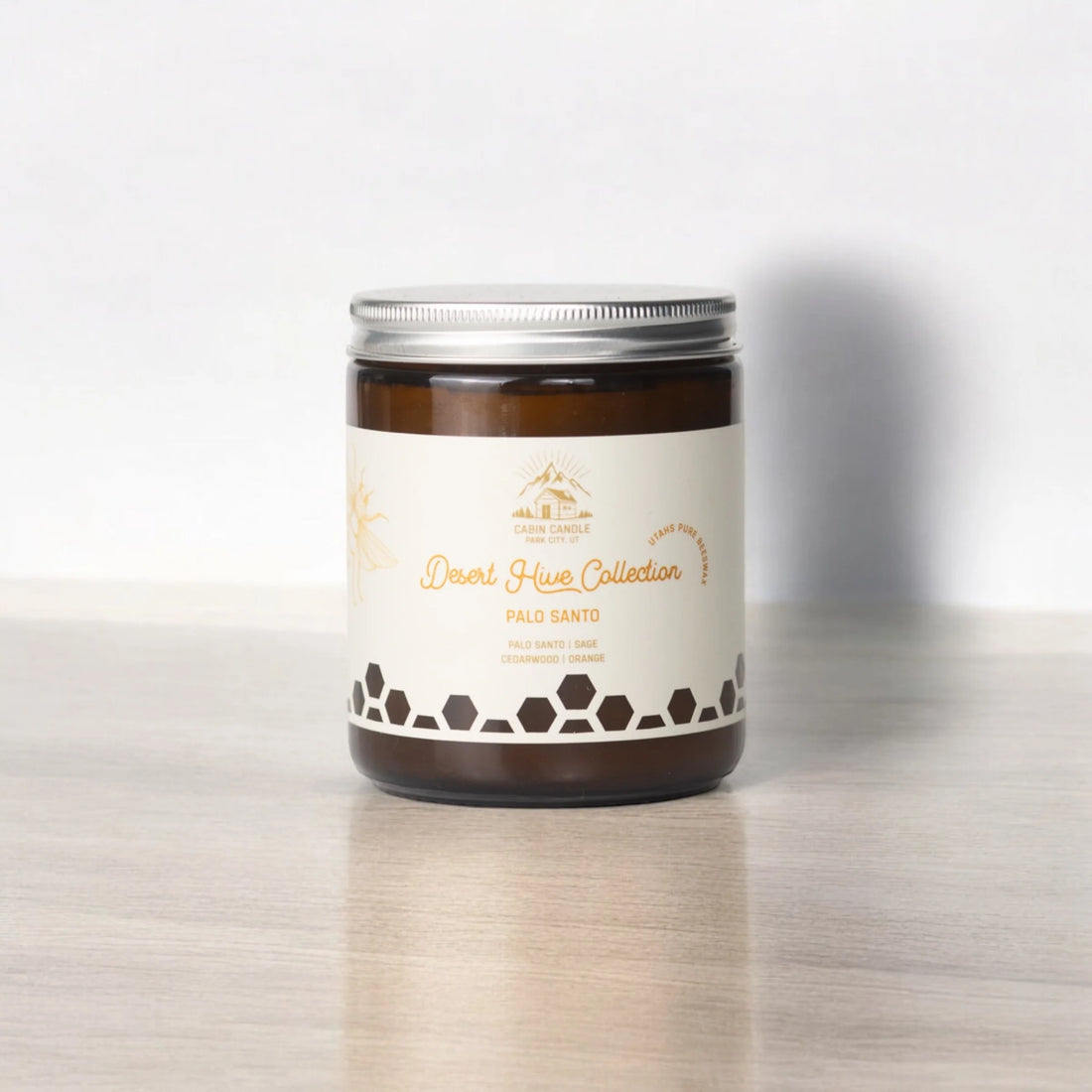 Palo Santo Non-Toxic Beeswax Candle Cabin Candle Park City product front view