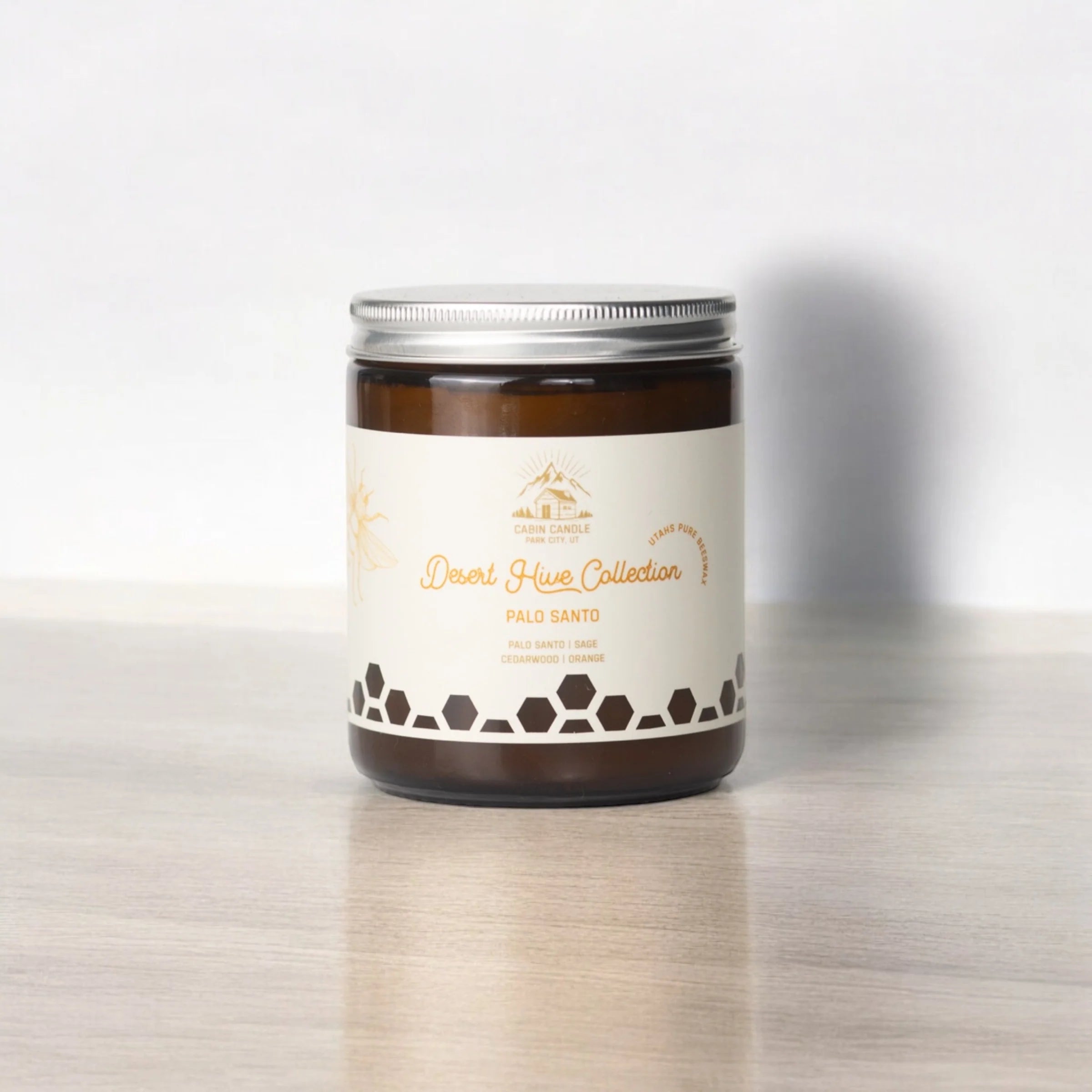 Palo Santo Non-Toxic Beeswax Candle Cabin Candle Park City product front view