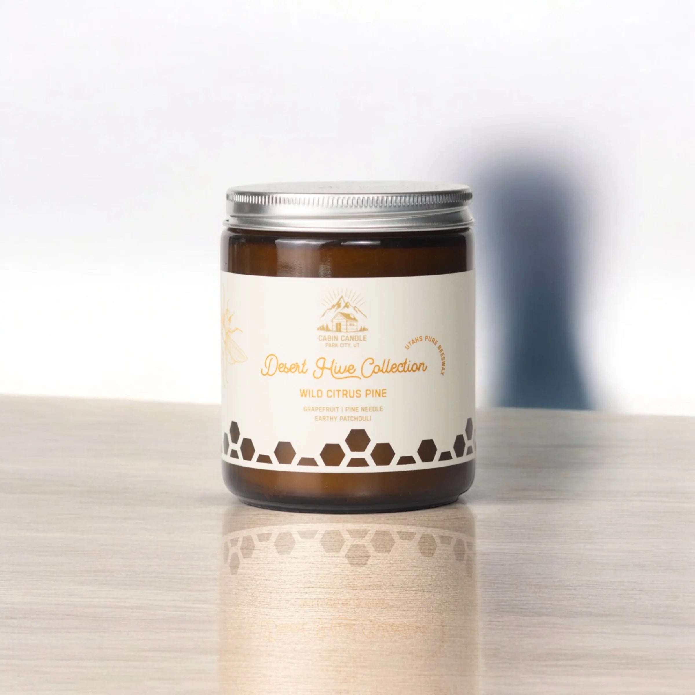 Wild Citrus Pine Non-Toxic Beeswax Candle Cabin Candle Park City product front view