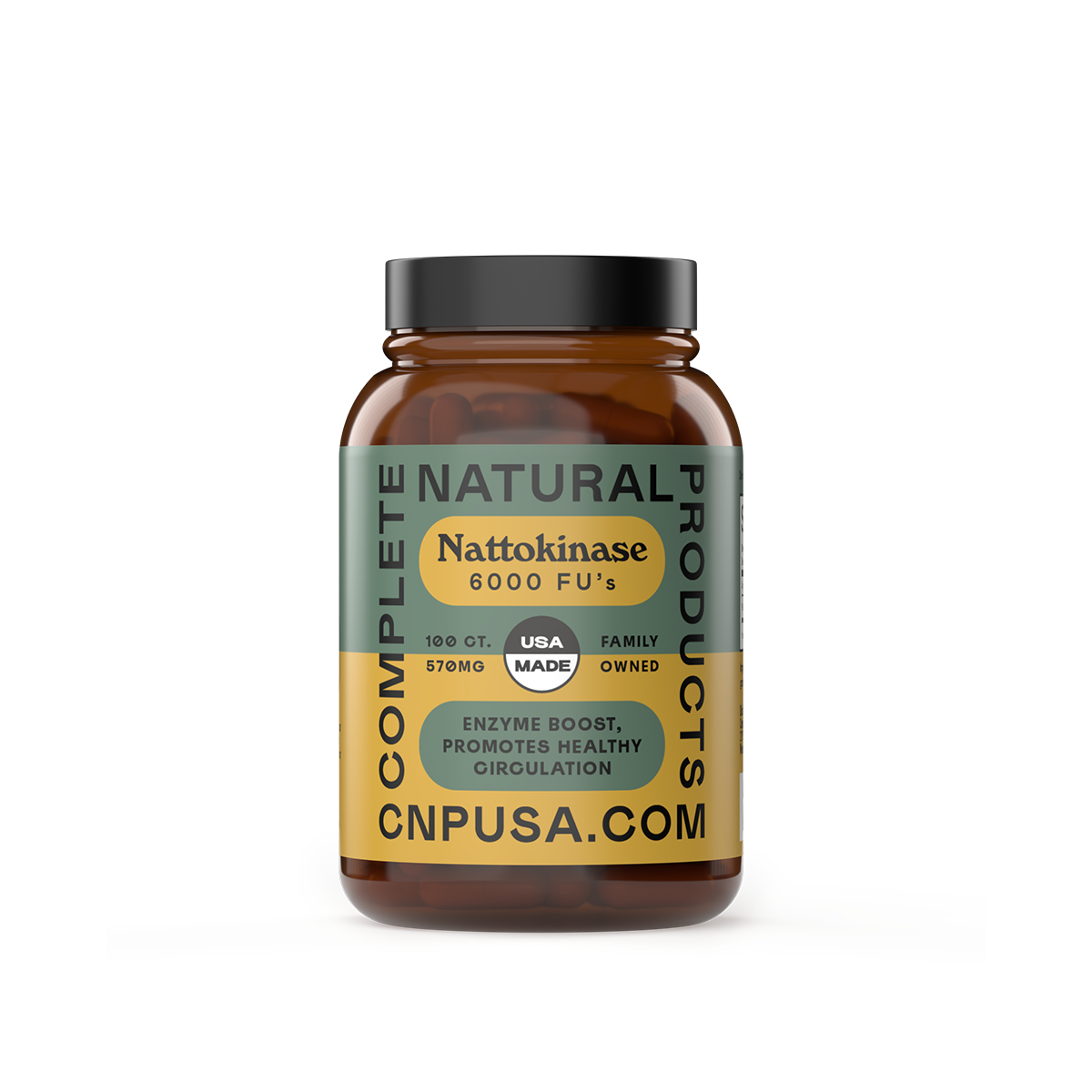 Nattokinase Capsules 2025 front bottle label cardiovascular supplement