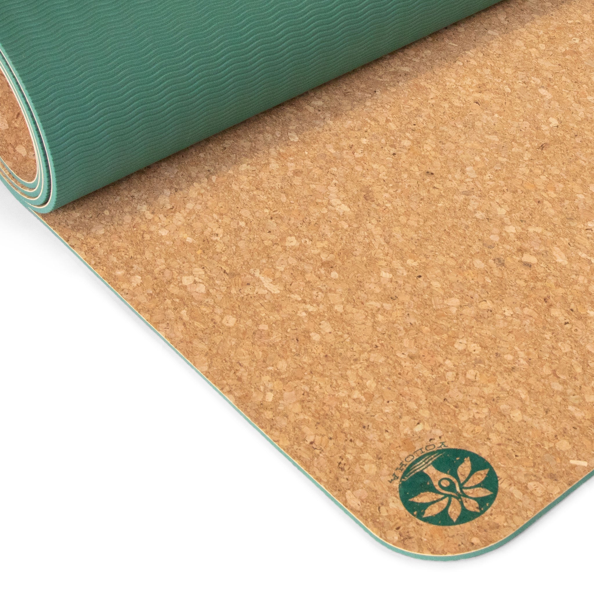 Nomad XL Cork Yoga Mat detail shot - natural cork texture with antimicrobial surface for yoga