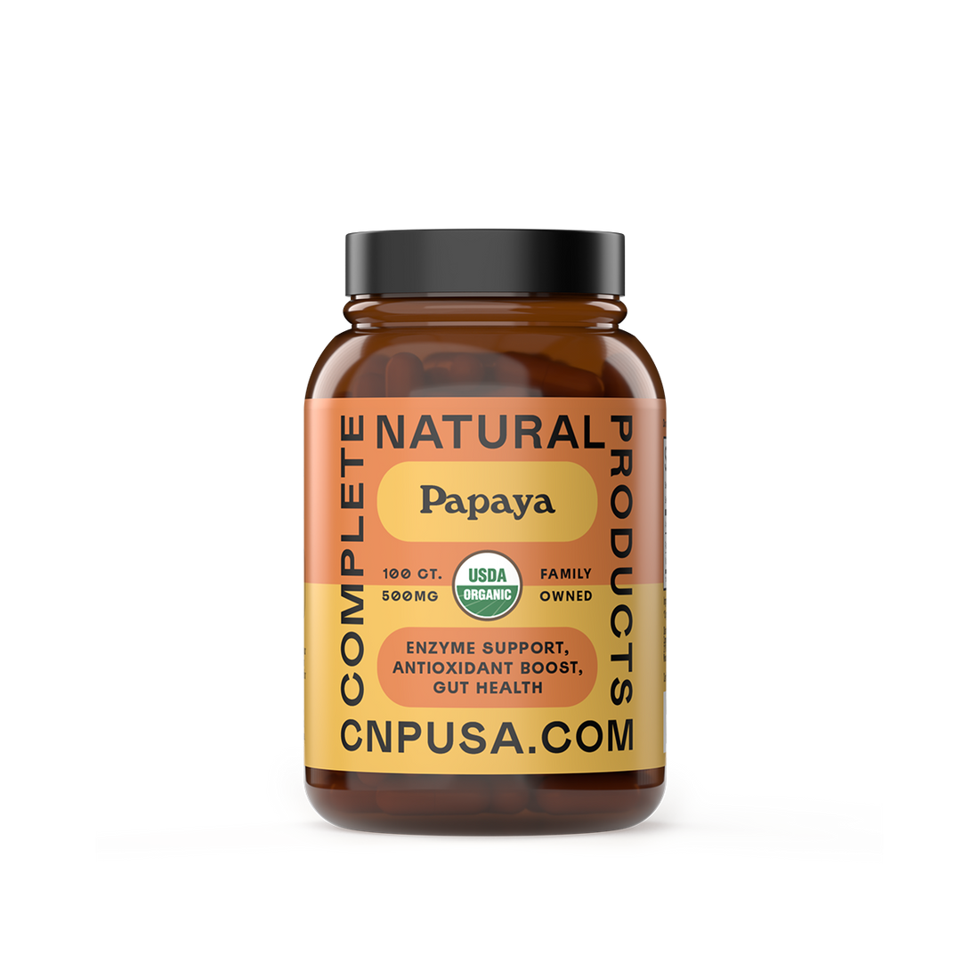 Organic Papaya Capsules 2025 front bottle label digestive enzyme supplement