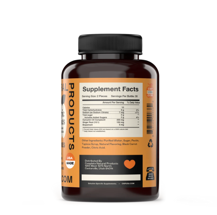 Organic Turmeric Gummies w/Ginger & Curcuminoids