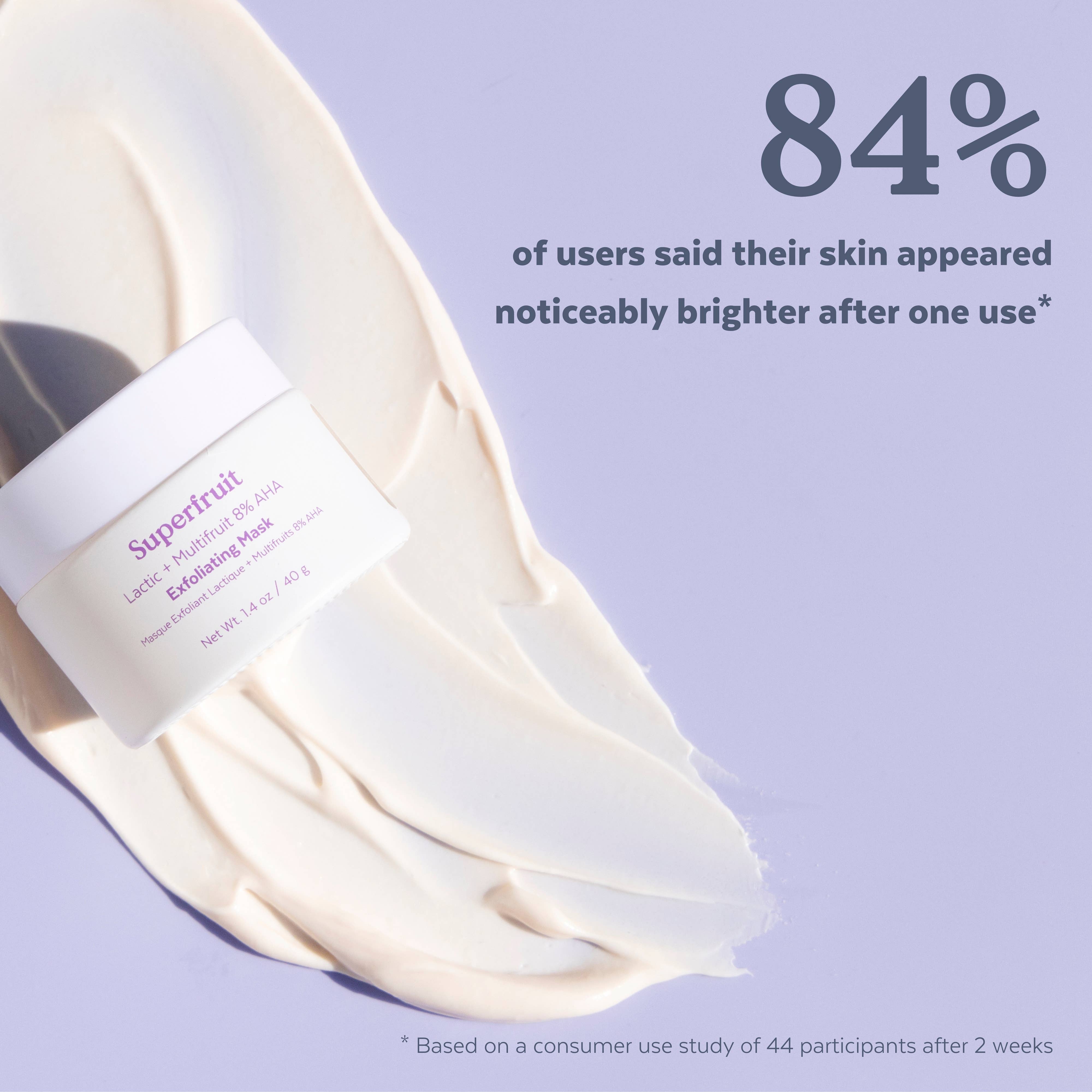 Superfruit Lactic + Multifruit 8% AHA Exfoliating Mask (40g) - Free Living Co