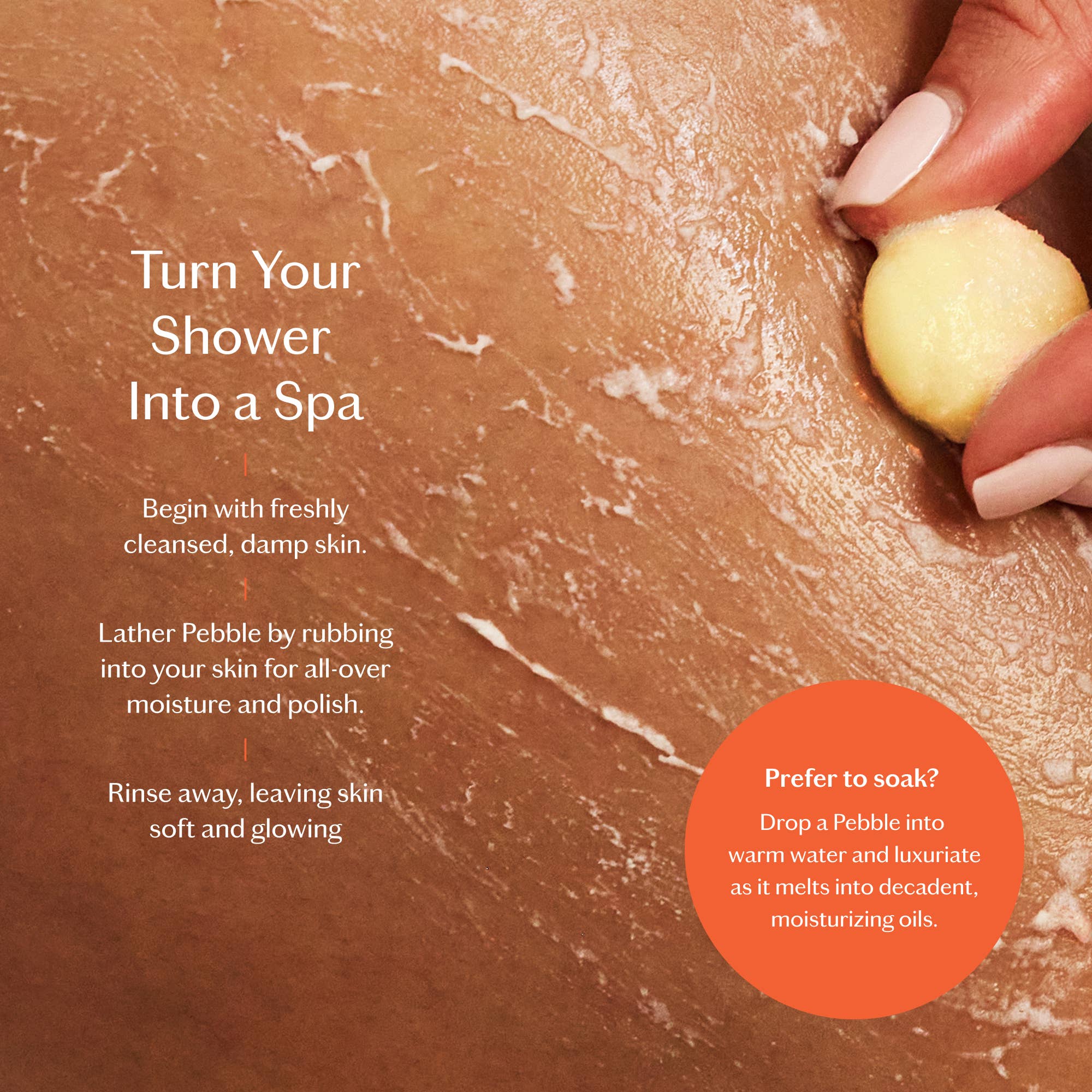 Amber & Vanilla Pebble | Deep Moisturizing Bath & Shower Oil - Free Living Co