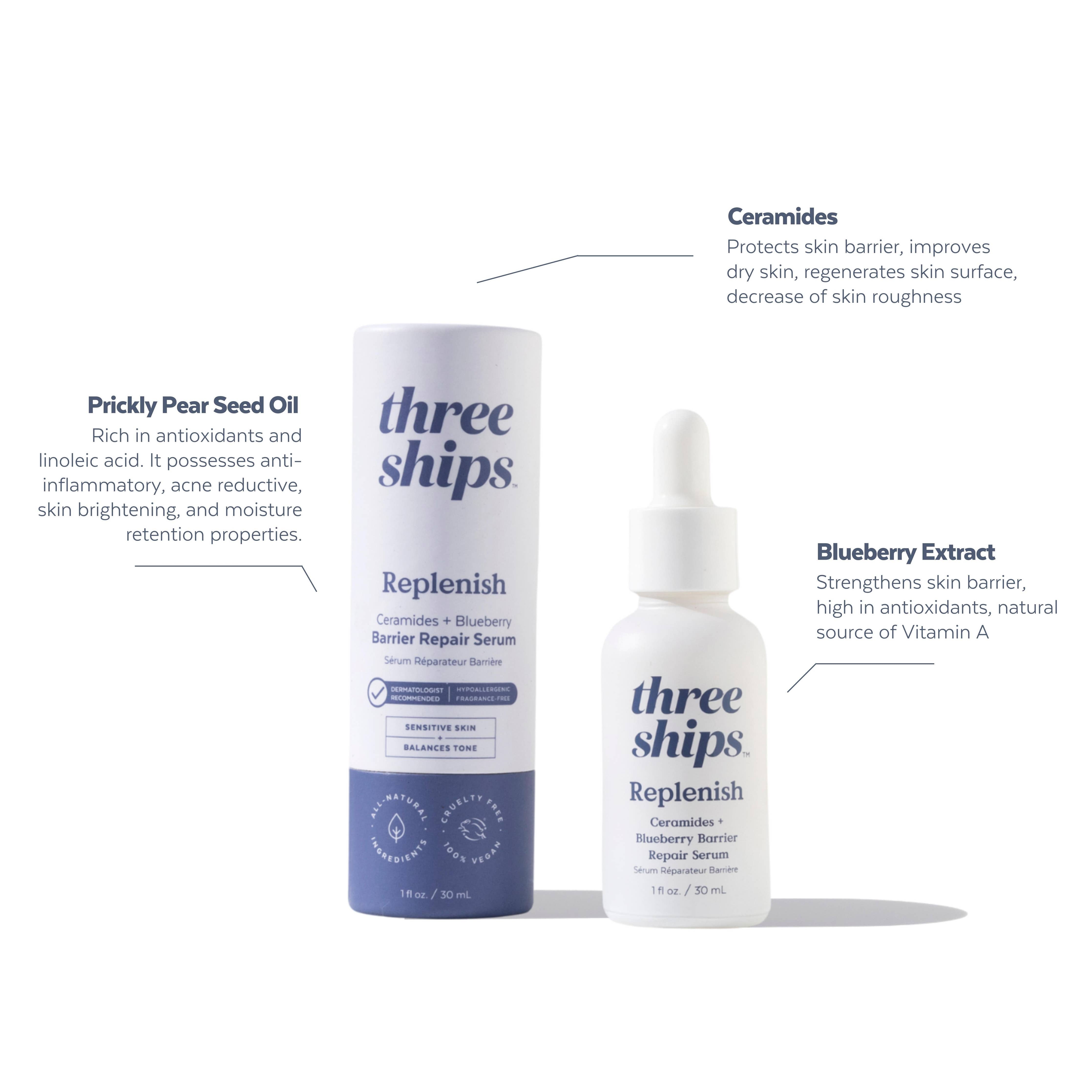 Replenish Ceramides + Blueberry Barrier Repair Serum - Free Living Co