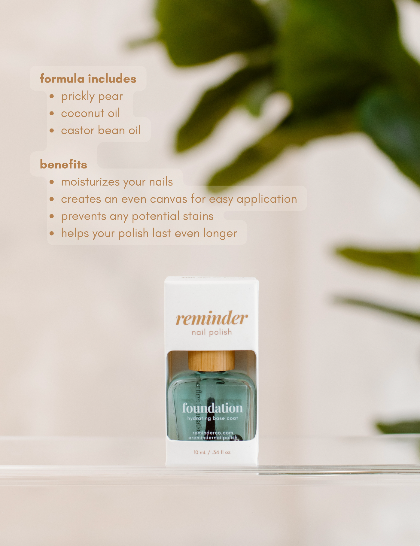 Nail Polish Hydrating Base Coat foundation application detail, hydrating nail base