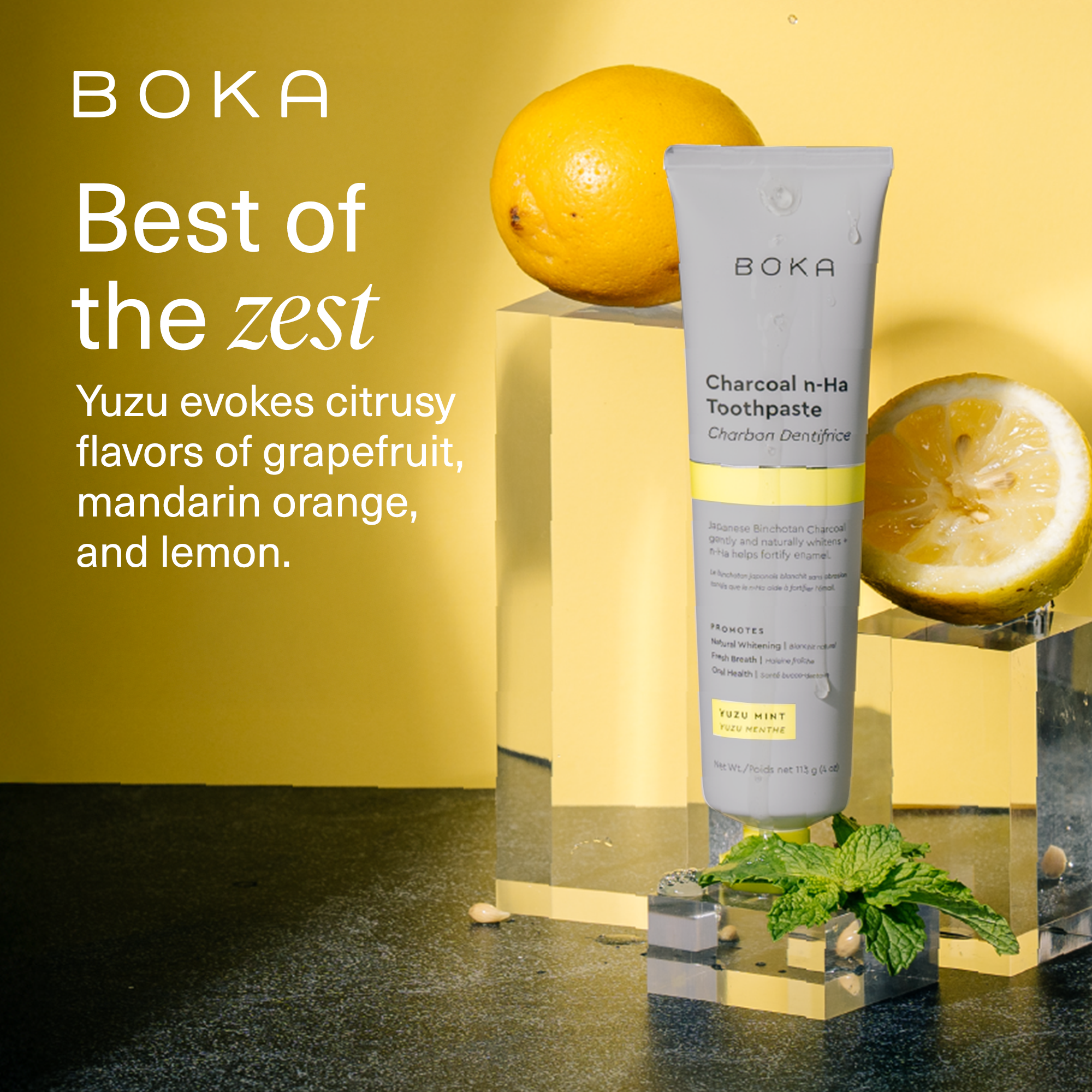 Charcoal Yuzu Mint Whitening n-Ha Toothpaste