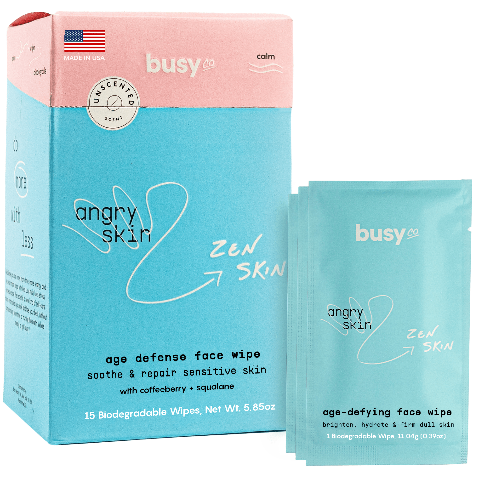 Calm Face Wipes with Retinol, Squalane & Coffee - Free Living Co