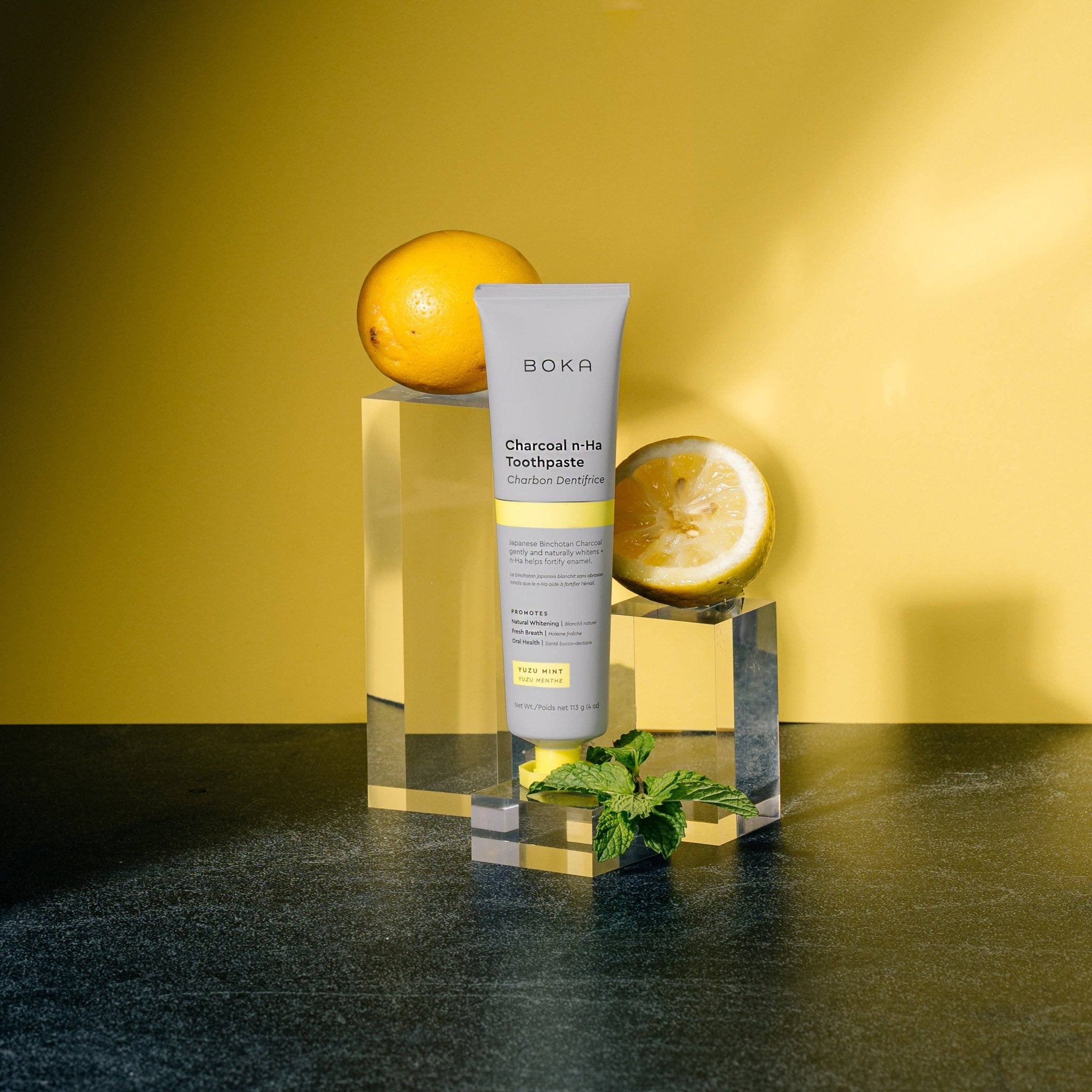 Charcoal Yuzu Mint Whitening n - Ha Toothpaste - Free Living Co