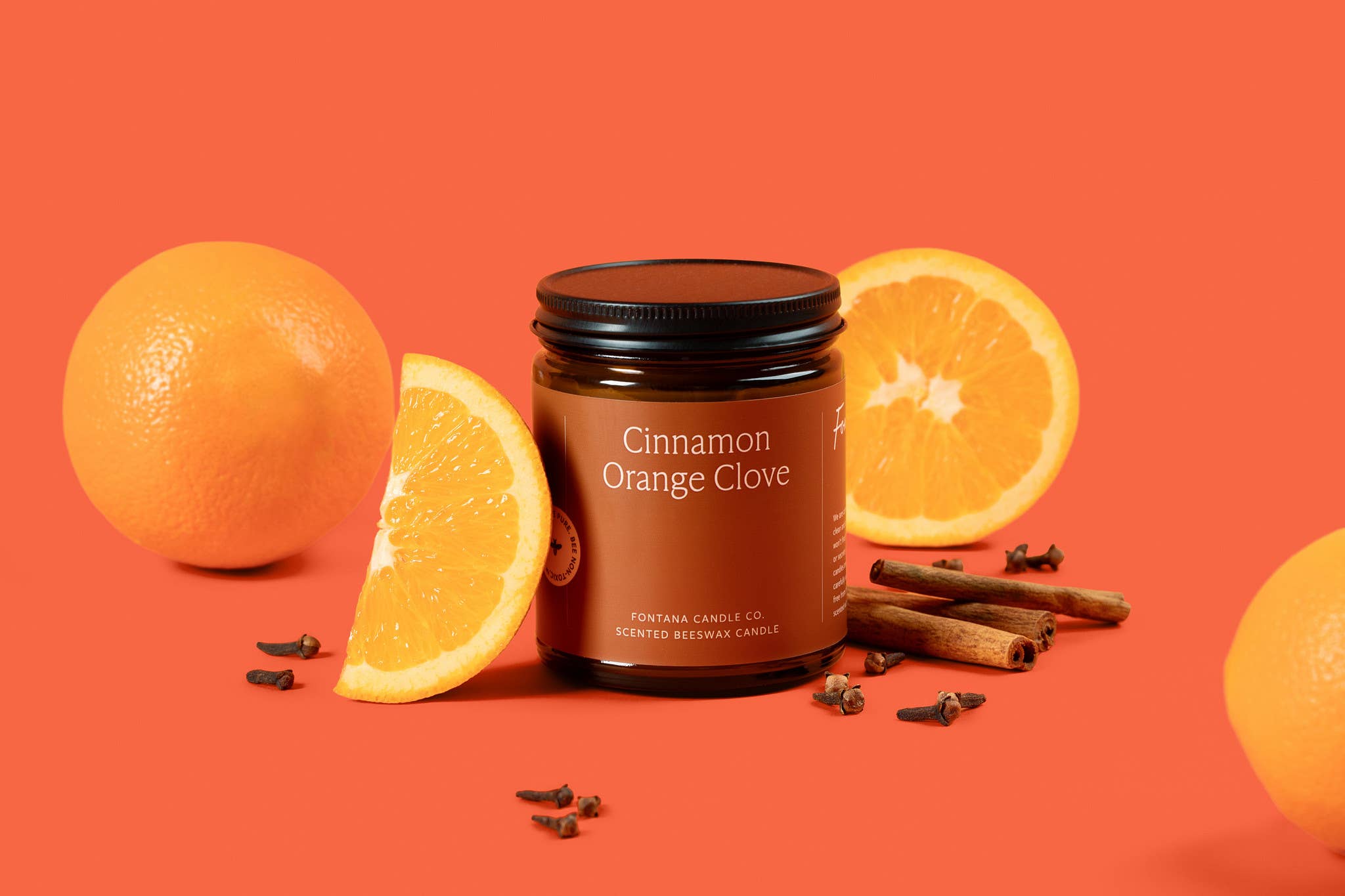 Cinnamon Orange Clove Beeswax & Essential Oil Jar Candle - Free Living Co