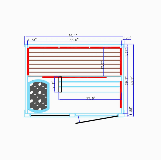 Combination 2 Person Traditional Stone Heater + Low EMF/ELF Infrared Sauna - Free Living Co