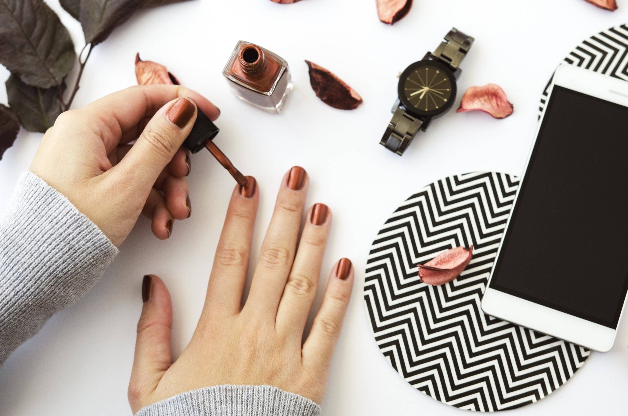 Copper Shimmery Metallic Nail Polish - Free Living Co
