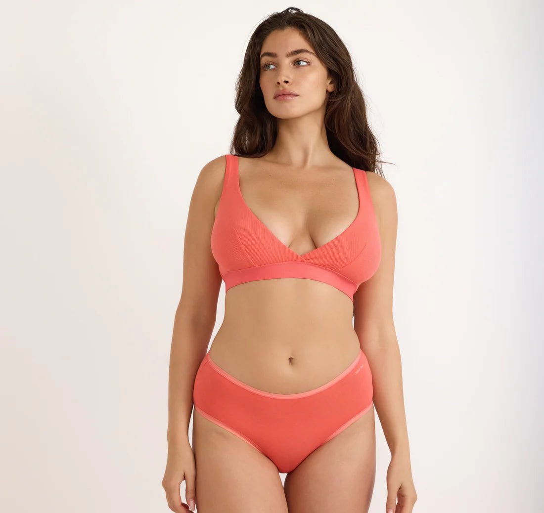 Core Rib Plunge Bralette - Organic Cotton - Free Living Co