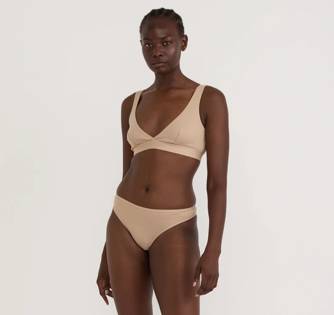 Core Rib Plunge Bralette - Organic Cotton - Free Living Co