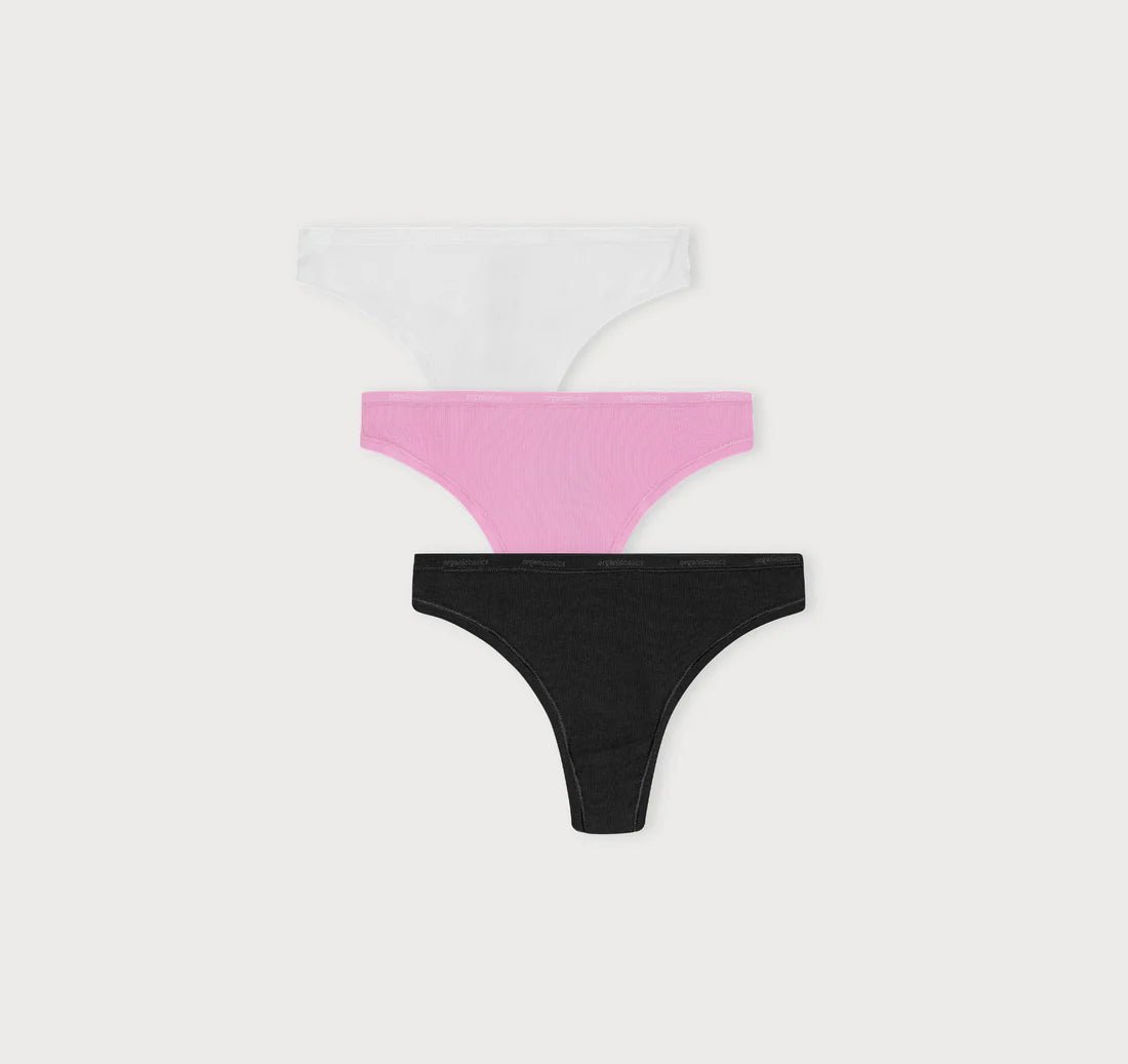 Core Rib Thong - 3 pack - Organic Cotton - Free Living Co