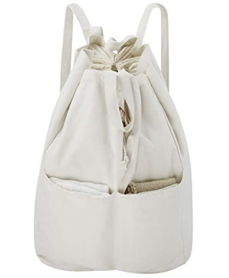 Cotton Canvas Laundry Bag with Pockets - Free Living Co