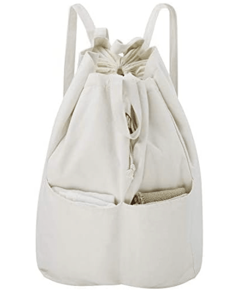 Cotton Canvas Laundry Bag with Pockets - Free Living Co