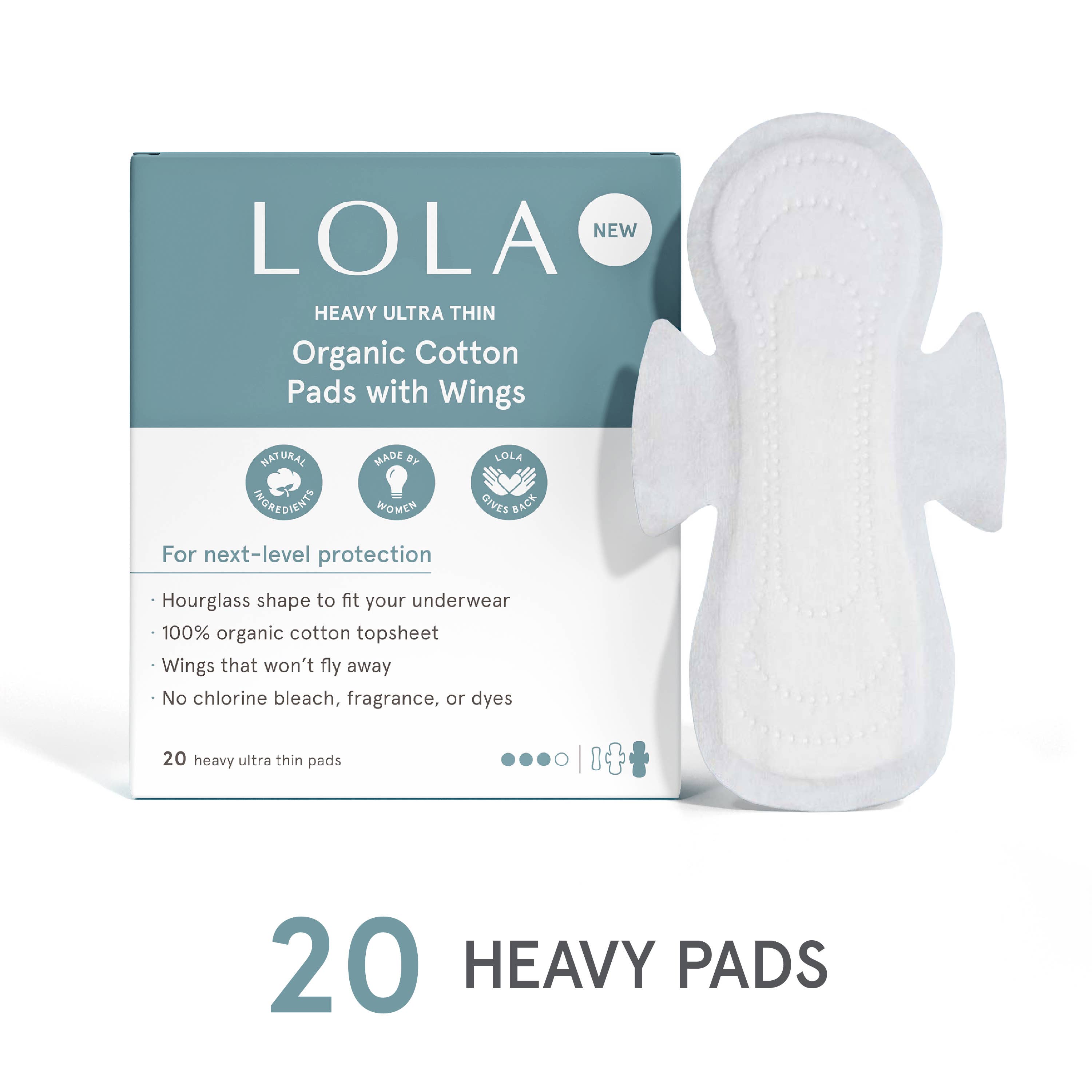 20ct Ultra Thin Pads with Wings Heavy Flow front packaging view