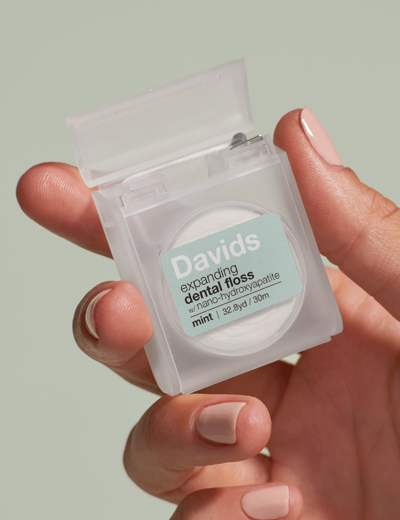 Davids expanding dental floss / refillable dispenser / mint - Free Living Co