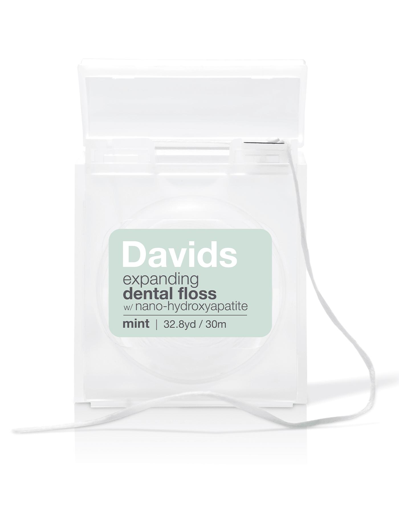 Davids expanding dental floss / refillable dispenser / mint - Free Living Co