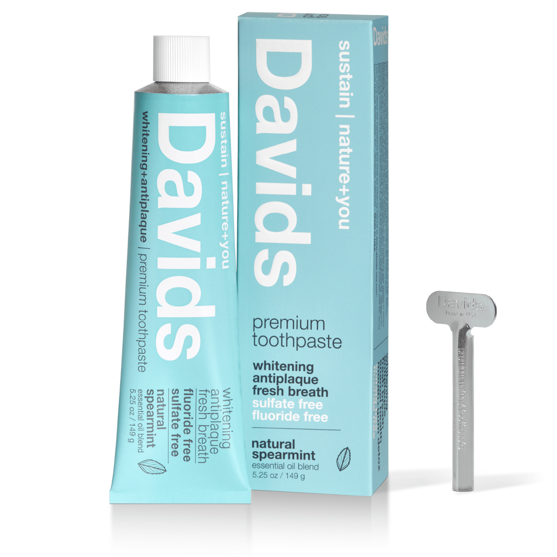 Davids premium toothpaste / spearmint - Free Living Co