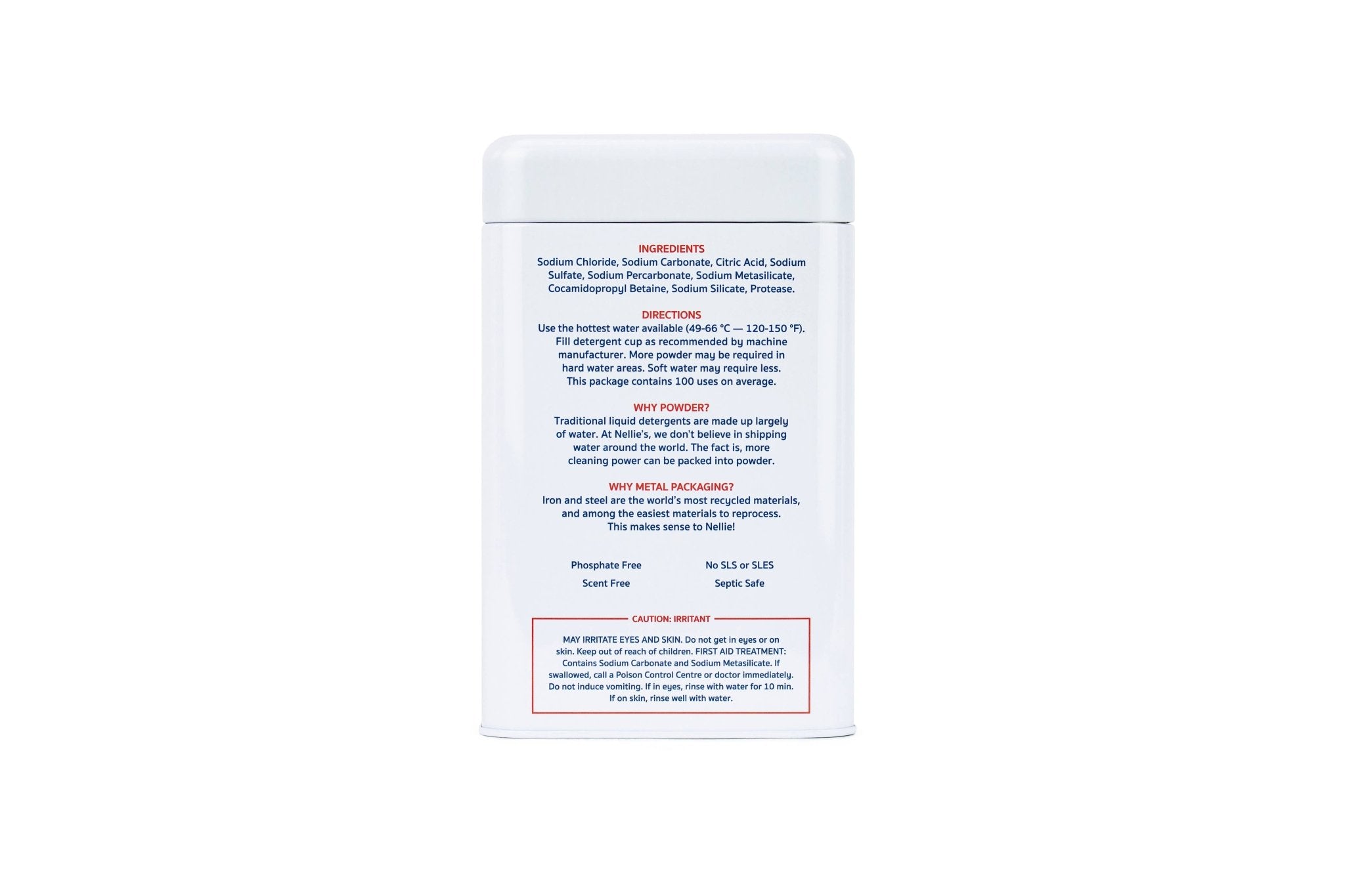 Dishwasher Powder - 100 Scoop Tin - Free Living Co