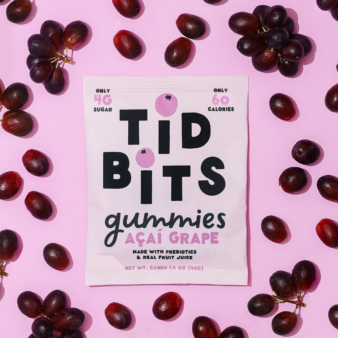 Açai Grape Gummy Candy - Low 4g Sugar, Prebiotics