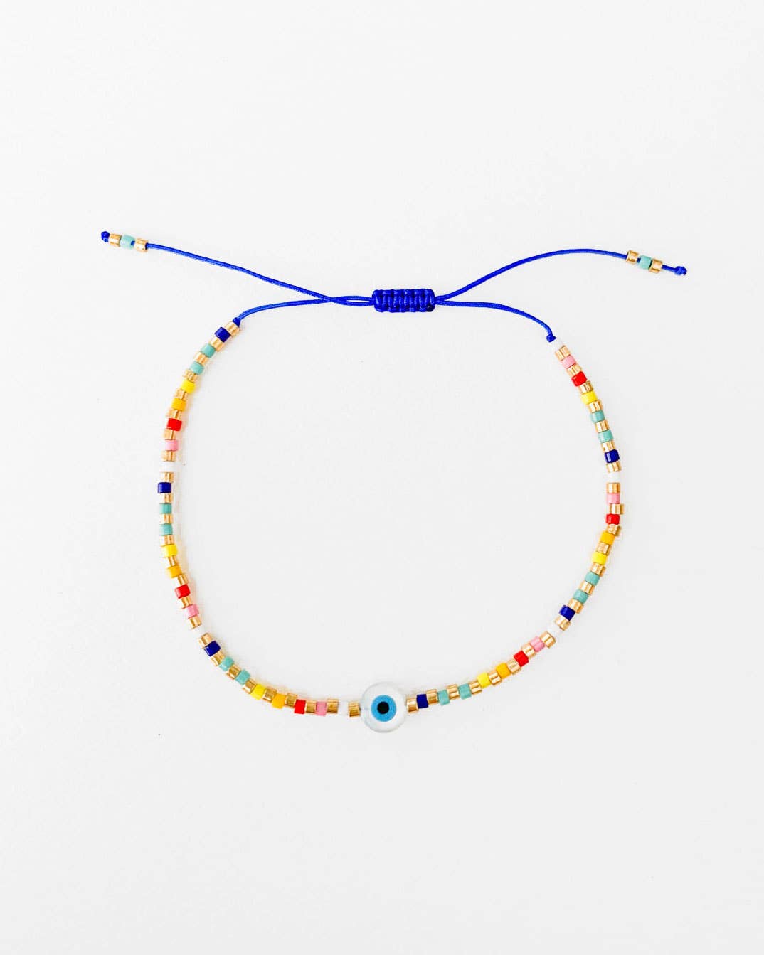 Evil Eye Beaded Bracelet, Rainbow - Free Living Co