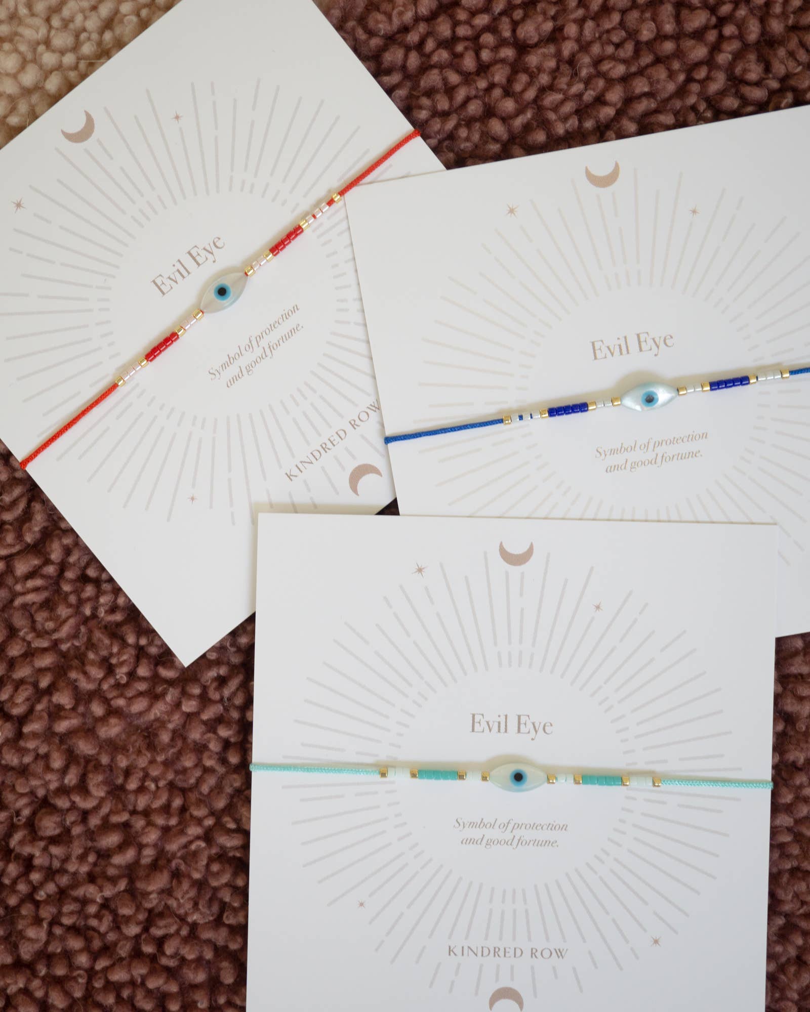 Evil Eye Cord Bracelet, Red - Free Living Co