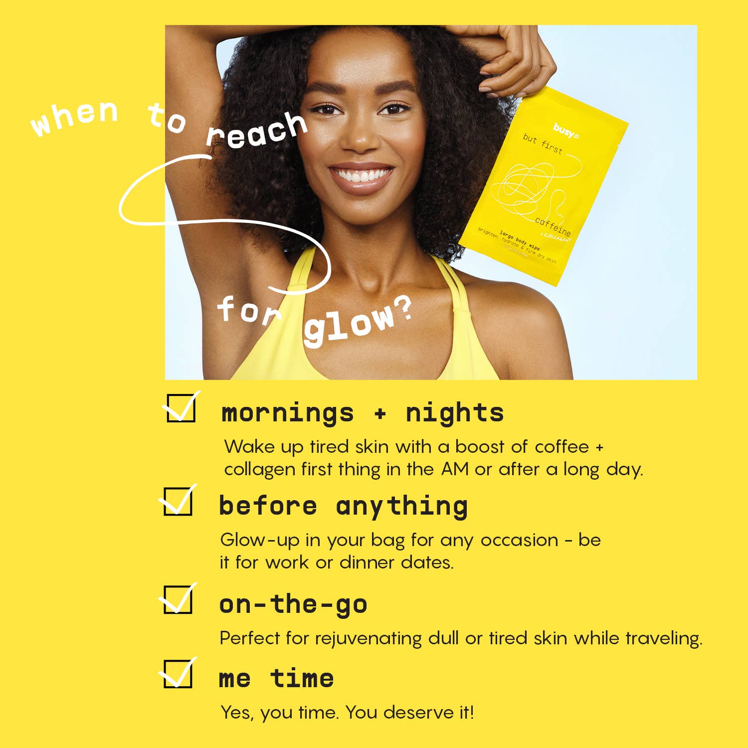 Glow Large Body Wipes with Glycolic Acid & Charcoal - Free Living Co