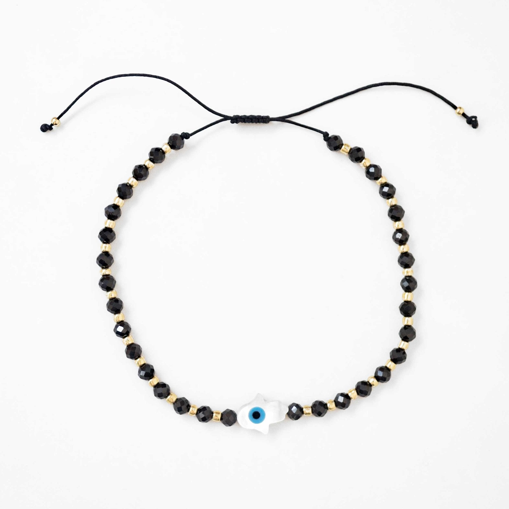 Hamsa Gemstone Bracelet, Black Onyx - Free Living Co