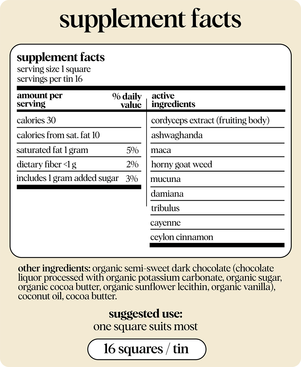 Happy Ending - mushroom chocolate supplement for arousal - Free Living Co