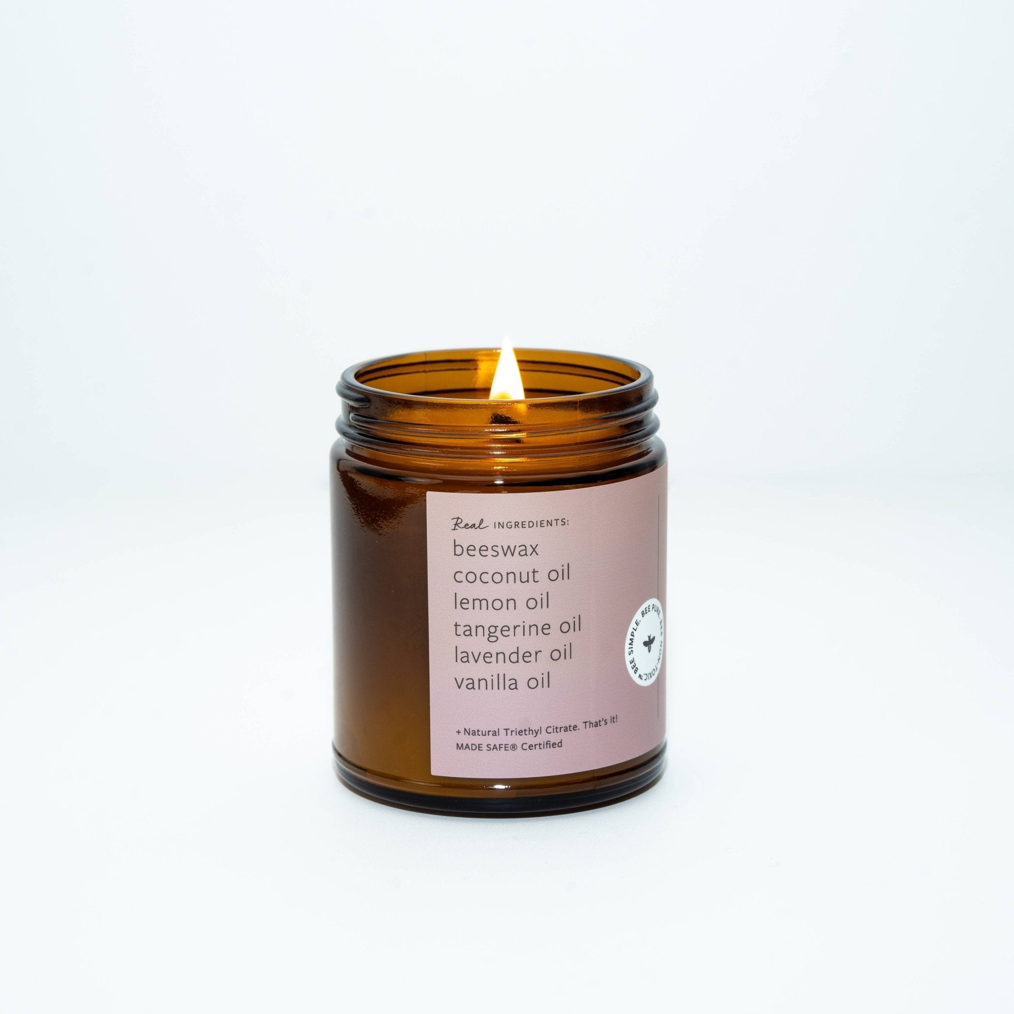 Lavender Vanilla Tangerine Beeswax Essential Oil Jar Candle - Free Living Co