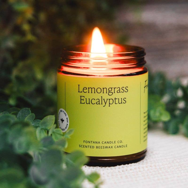 Lemongrass Eucalyptus Beeswax & Essential Oil Jar Candle - Free Living Co