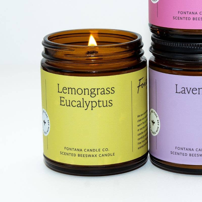 Lemongrass Eucalyptus Beeswax & Essential Oil Jar Candle - Free Living Co
