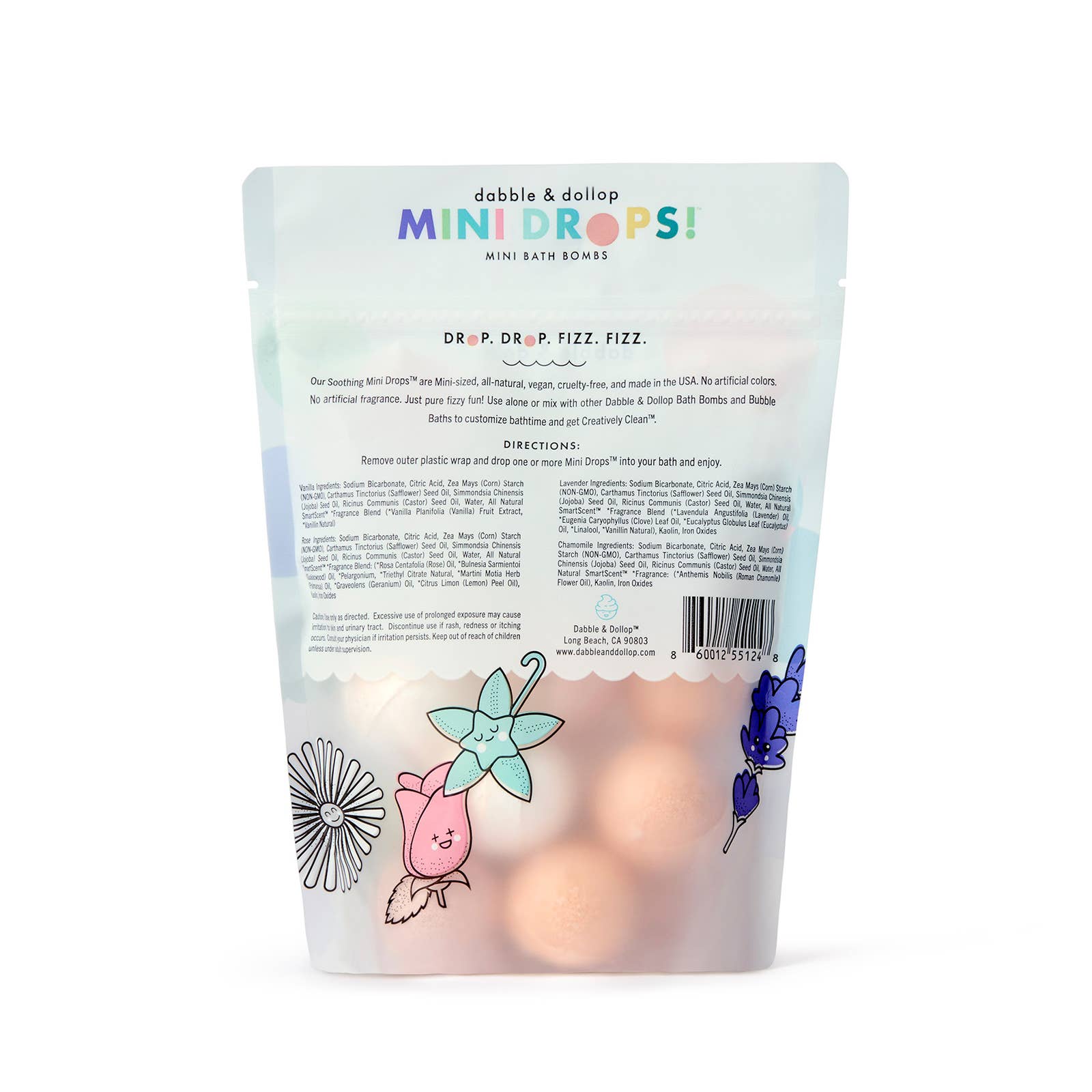 Mini Drops® Bath Bombs - All - Natural Soothing Scents - Free Living Co